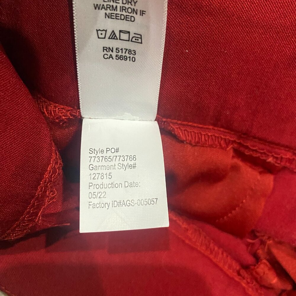 Maunces Red Slim Dress Pants XS Rayon Blend Career Workwear 0214 - Picture 5 of 8